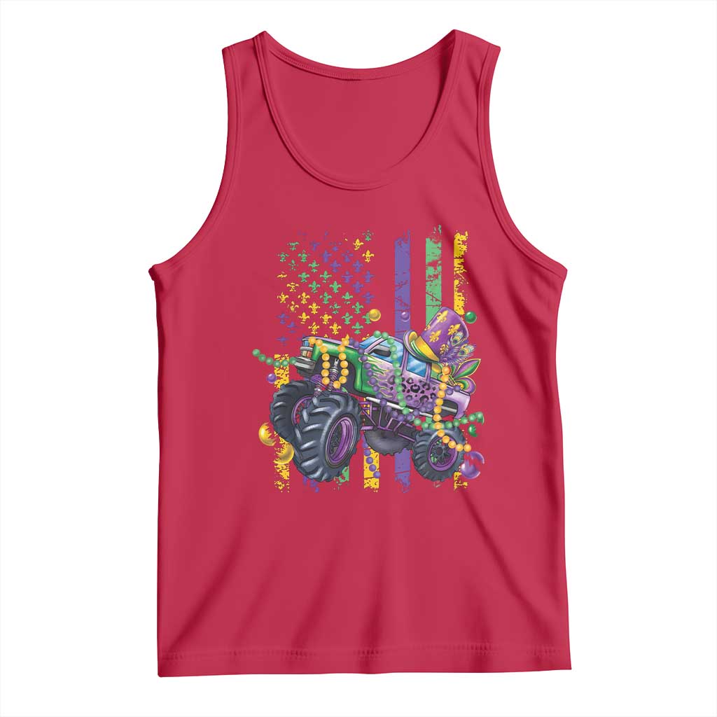 Mardi Gras Monster Truck Beads Flag Tank Top TS09 Red Print Your Wear
