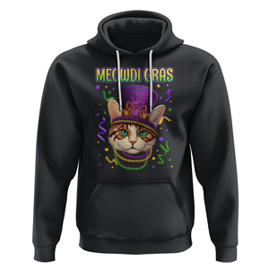 Meowdi Gras Cool Cat Jester Bead Fat Tuesday Hoodie TS09 Black Printyourwear