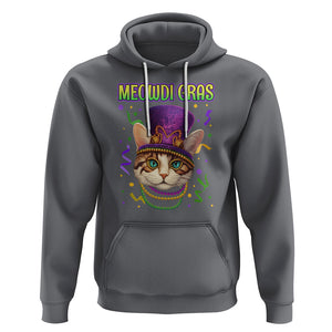 Meowdi Gras Cool Cat Jester Bead Fat Tuesday Hoodie TS09 Charcoal Printyourwear