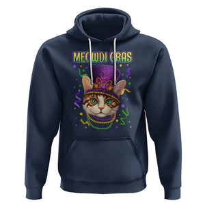 Meowdi Gras Cool Cat Jester Bead Fat Tuesday Hoodie TS09 Navy Printyourwear