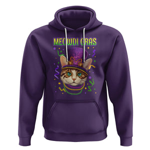 Meowdi Gras Cool Cat Jester Bead Fat Tuesday Hoodie TS09 Purple Printyourwear