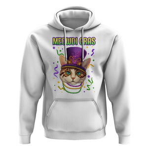 Meowdi Gras Cool Cat Jester Bead Fat Tuesday Hoodie TS09 White Printyourwear