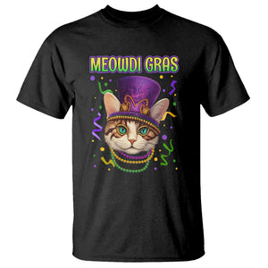 Meowdi Gras Cool Cat Jester Bead Fat Tuesday T Shirt TS09 Black Printyourwear