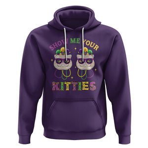 Mardi Gras Hoodie Show Me Your Kitties Cute Cat Masked Jester Hat Bead TS09 Purple Printyourwear