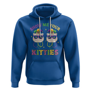 Mardi Gras Hoodie Show Me Your Kitties Cute Cat Masked Jester Hat Bead TS09 Royal Blue Printyourwear