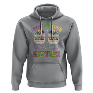 Mardi Gras Hoodie Show Me Your Kitties Cute Cat Masked Jester Hat Bead TS09 Sport Gray Printyourwear