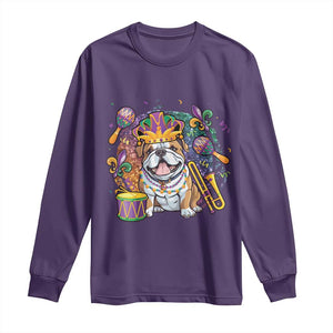 Mardi Gras Long Sleeve Shirt Fench Bulldog Cute Fat Tuesday Frenchie Pet Dog TS09 Purple Print Your Wear