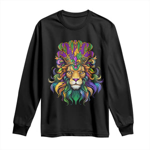 Mardi Gras Long Sleeve Shirt Pride Lion With Jester Hat Fat Tuesday Festival TS09 Black Print Your Wear