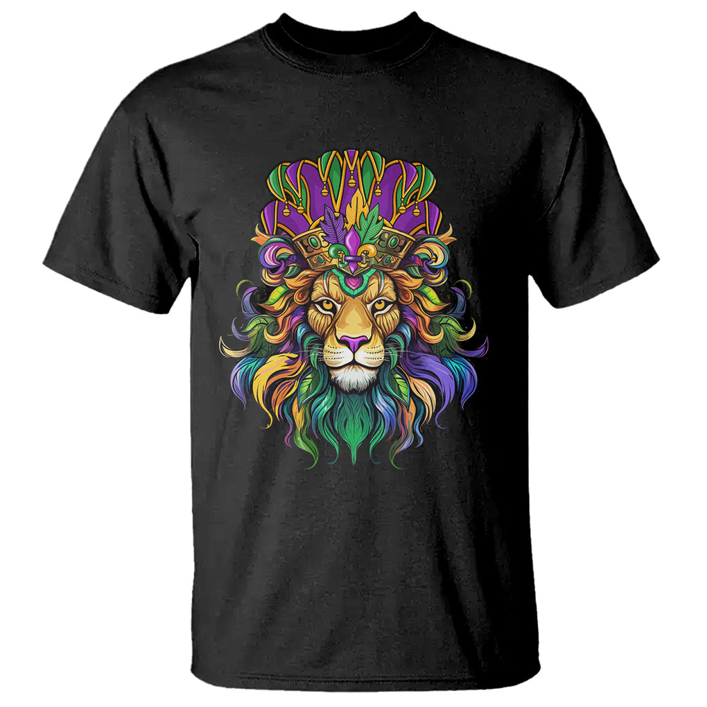 Mardi Gras T Shirt Pride Lion With Jester Hat Fat Tuesday Festival TS09 Black Printyourwear