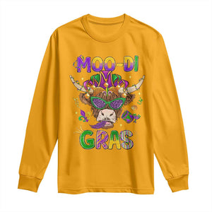 Mardi Gras Long Sleeve Shirt Moo-di Bead Heifer Cow Fat Tuesday Festival TS09 Gold Print Your Wear