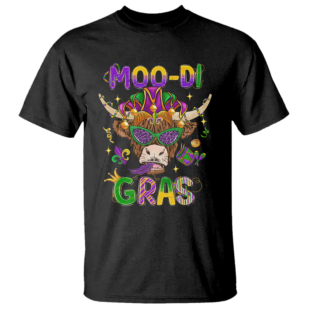 Mardi Gras T Shirt Moo-di Bead Heifer Cow Fat Tuesday Festival TS09 Black Printyourwear