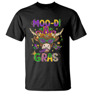 Mardi Gras T Shirt Moo-di Bead Heifer Cow Fat Tuesday Festival TS09 Black Printyourwear