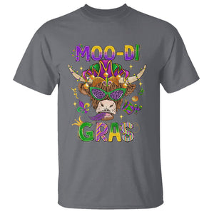 Mardi Gras T Shirt Moo-di Bead Heifer Cow Fat Tuesday Festival TS09 Charcoal Printyourwear