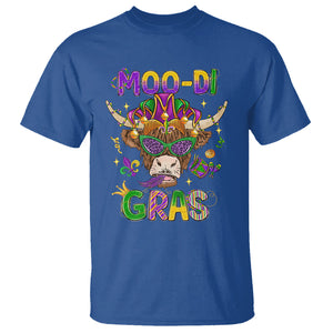 Mardi Gras T Shirt Moo-di Bead Heifer Cow Fat Tuesday Festival TS09 Royal Blue Printyourwear