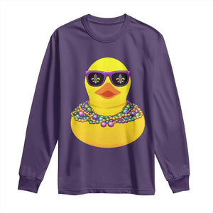 Mardi Gras Beads Cool Rubber Duck Fat Tuesday Festival Long Sleeve Shirt TS09 Purple Print Your Wear