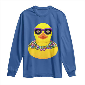 Mardi Gras Beads Cool Rubber Duck Fat Tuesday Festival Long Sleeve Shirt TS09 Royal Blue Print Your Wear