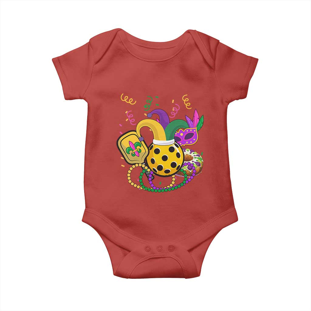 Mardi Gras Pickleball Jester Hat Beads Baby Onesie TS09 Red Print Your Wear