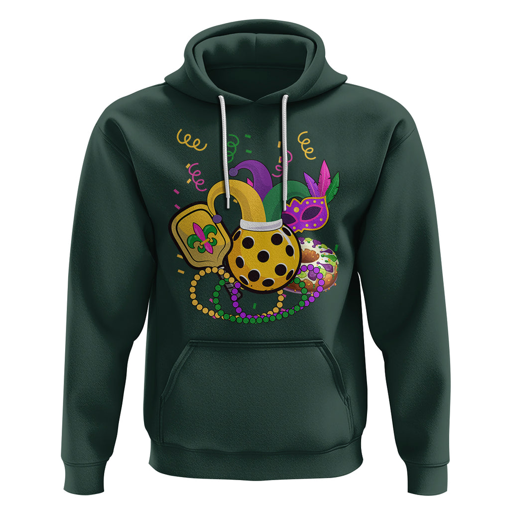 Mardi Gras Pickleball Jester Hat Beads Hoodie TS09 Dark Forest Green Printyourwear