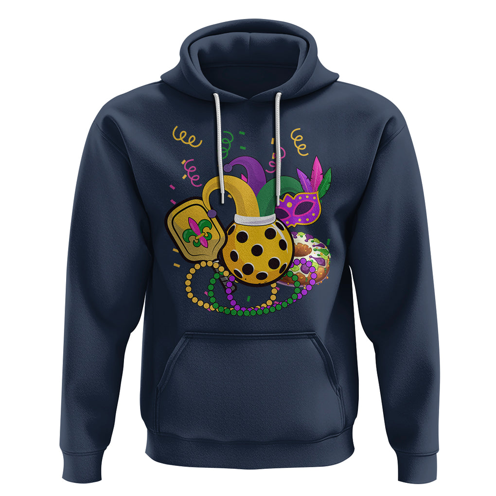 Mardi Gras Pickleball Jester Hat Beads Hoodie TS09 Navy Printyourwear
