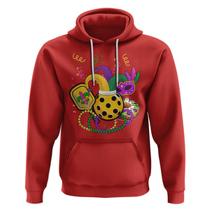 Mardi Gras Pickleball Jester Hat Beads Hoodie TS09 Red Printyourwear