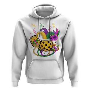 Mardi Gras Pickleball Jester Hat Beads Hoodie TS09 White Printyourwear