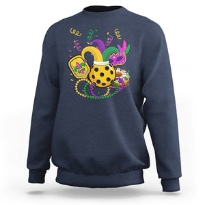 Mardi Gras Pickleball Jester Hat Beads Sweatshirt TS09 Navy Printyourwear