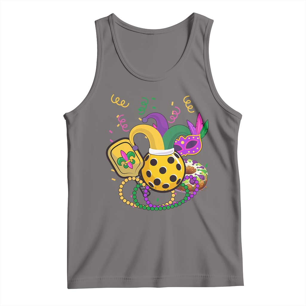 Mardi Gras Pickleball Jester Hat Beads Tank Top TS09 Deep Heather Print Your Wear