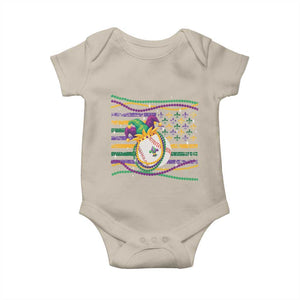 Mardi Gras Baseball Jester Hat Beads Flag Baby Onesie TS09 Sand Print Your Wear