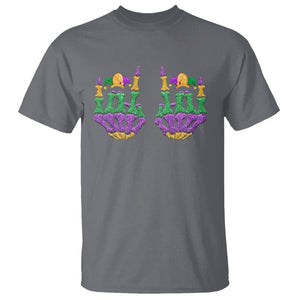 Mardi Gras T Shirt Jester Skeleton Rock Hand Fat Tuesday Festival TS09 Charcoal Printyourwear