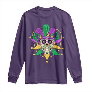 Mardi Gras Funny Sugar Skull Fat Tuesday New Orleans Long Sleeve Shirt TS09 Purple Print Your Wear