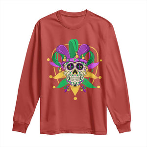 Mardi Gras Funny Sugar Skull Fat Tuesday New Orleans Long Sleeve Shirt TS09 Red Print Your Wear