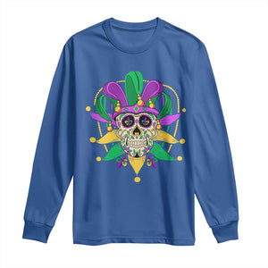 Mardi Gras Funny Sugar Skull Fat Tuesday New Orleans Long Sleeve Shirt TS09 Royal Blue Print Your Wear