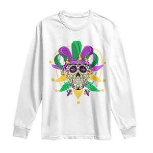 Mardi Gras Funny Sugar Skull Fat Tuesday New Orleans Long Sleeve Shirt TS09 White Print Your Wear