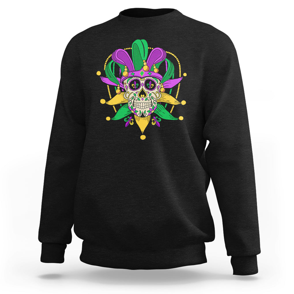 Mardi Gras Funny Sugar Skull Fat Tuesday New Orleans Sweatshirt TS09 Black Printyourwear