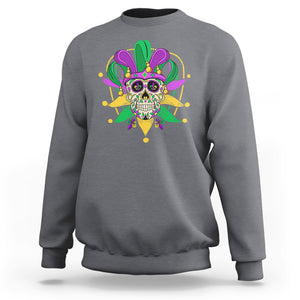 Mardi Gras Funny Sugar Skull Fat Tuesday New Orleans Sweatshirt TS09 Charcoal Printyourwear