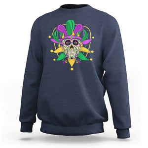 Mardi Gras Funny Sugar Skull Fat Tuesday New Orleans Sweatshirt TS09 Navy Printyourwear