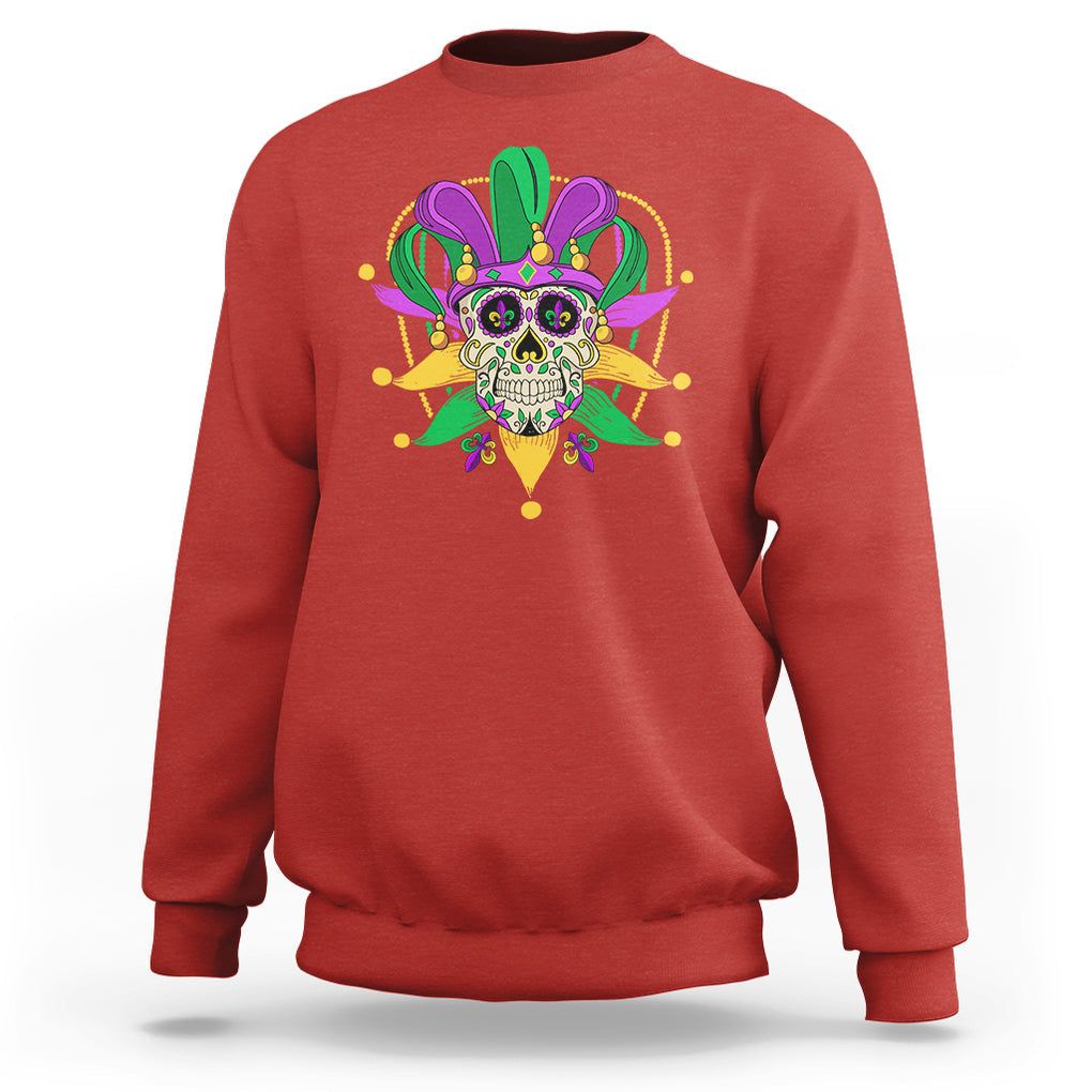 Mardi Gras Funny Sugar Skull Fat Tuesday New Orleans Sweatshirt TS09 Red Printyourwear