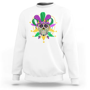 Mardi Gras Funny Sugar Skull Fat Tuesday New Orleans Sweatshirt TS09 White Printyourwear