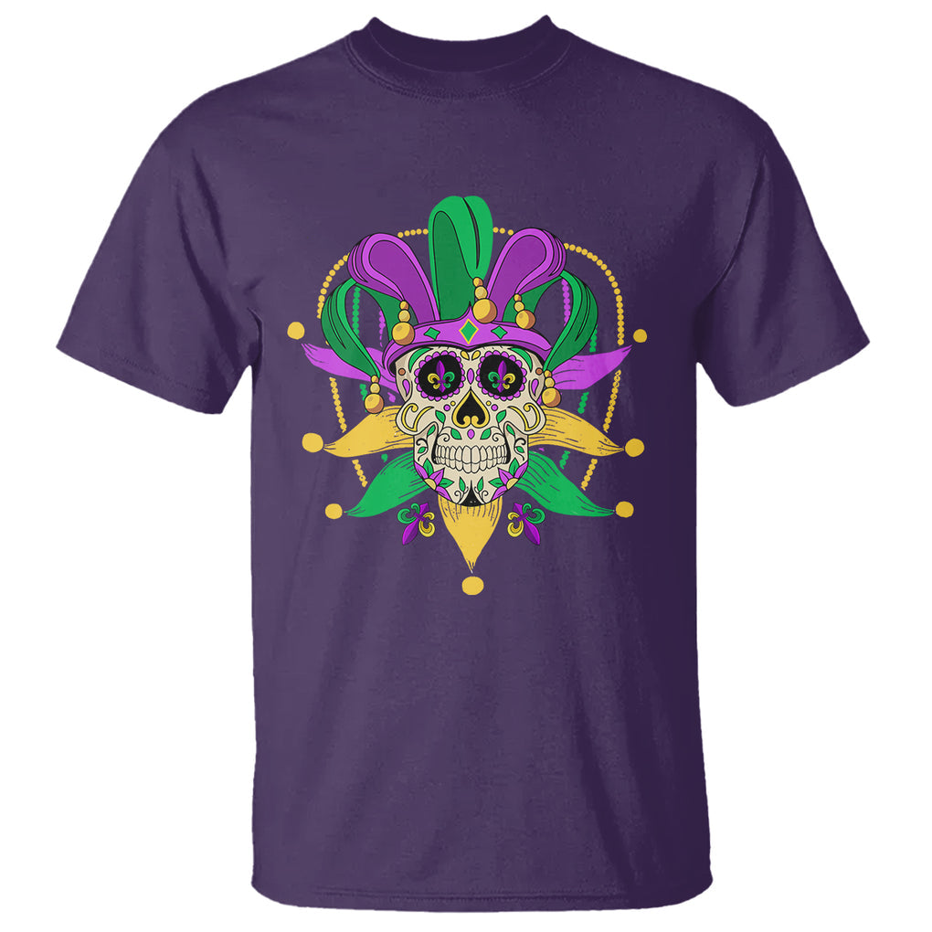 Mardi Gras Funny Sugar Skull Fat Tuesday New Orleans T Shirt TS09 Purple Printyourwear