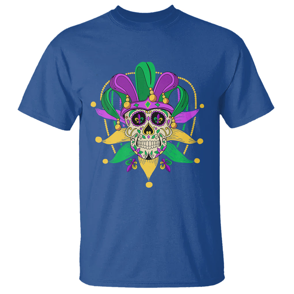 Mardi Gras Funny Sugar Skull Fat Tuesday New Orleans T Shirt TS09 Royal Blue Printyourwear