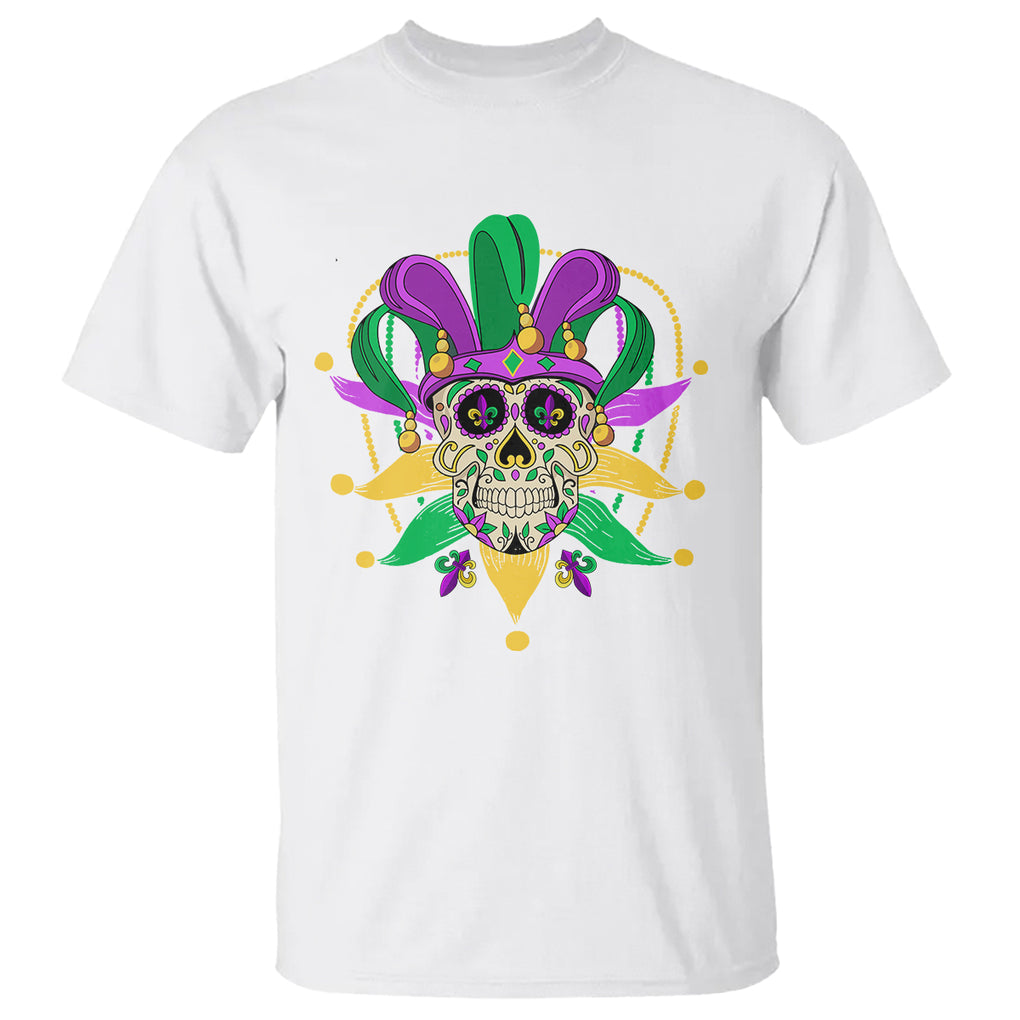 Mardi Gras Funny Sugar Skull Fat Tuesday New Orleans T Shirt TS09 White Printyourwear