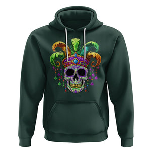 Mardi Gras Beads Sugar Skull Fat Tuesday New Orleans Hoodie TS09 Dark Forest Green Printyourwear