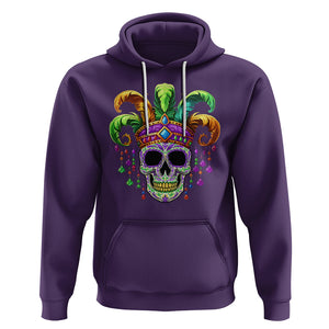 Mardi Gras Beads Sugar Skull Fat Tuesday New Orleans Hoodie TS09 Purple Printyourwear