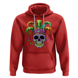 Mardi Gras Beads Sugar Skull Fat Tuesday New Orleans Hoodie TS09 Red Printyourwear