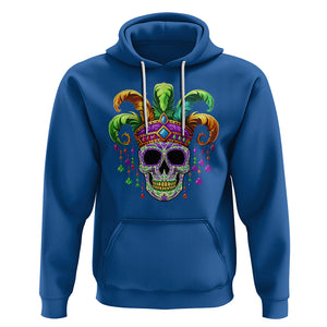 Mardi Gras Beads Sugar Skull Fat Tuesday New Orleans Hoodie TS09 Royal Blue Printyourwear