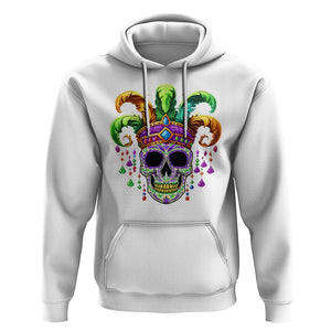 Mardi Gras Beads Sugar Skull Fat Tuesday New Orleans Hoodie TS09 White Printyourwear