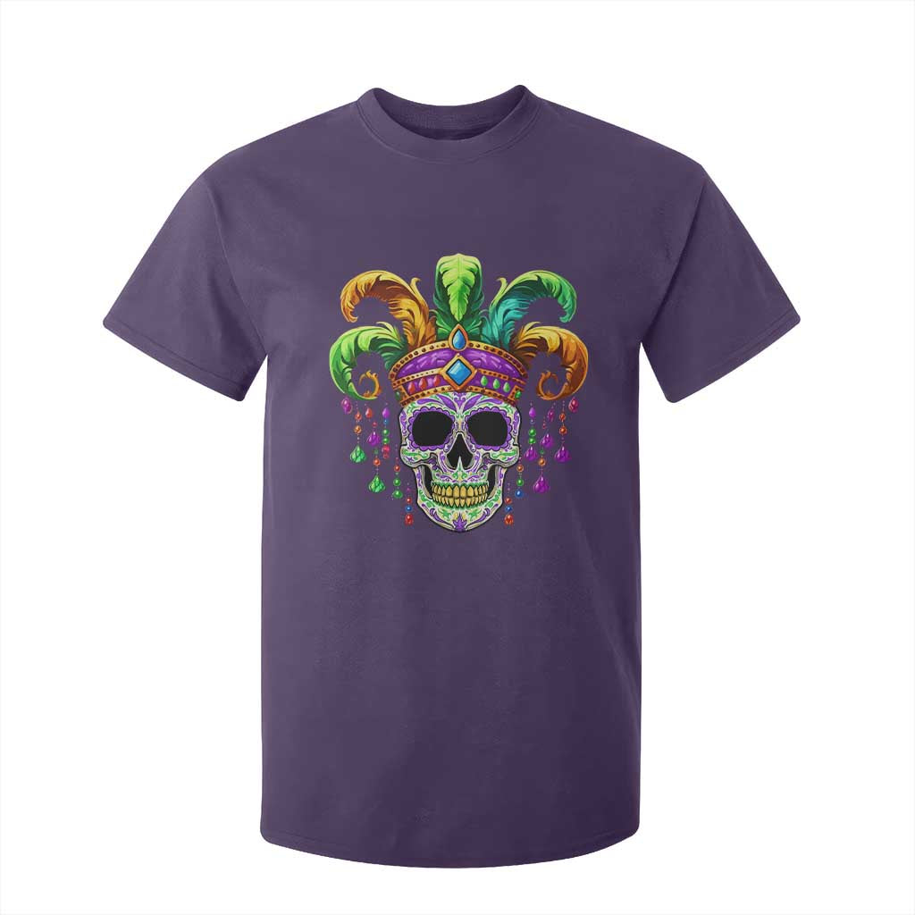 Mardi Gras Beads Sugar Skull Fat Tuesday New Orleans T Shirt For Kid TS09 Purple Print Your Wear
