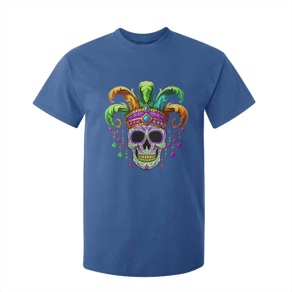 Mardi Gras Beads Sugar Skull Fat Tuesday New Orleans T Shirt For Kid TS09 Royal Blue Print Your Wear