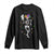 Mardi Gras Funny Jester Skeleton Dancing With Cat Long Sleeve Shirt TS09 Black Print Your Wear