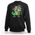 Mardi Gras Funny Skeleton On Dinosaur Jester Beads Sweatshirt TS09 Black Printyourwear